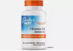 Doctor's Best Vitamin D3 5000IU, Non-GMO, Gluten Free, Soy Free, Regulates - Picture 1 of 5