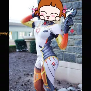 Game OW Overwatch Dva Mercy Costume Angel Cosplay Jumpsuit Zentai Halloween - Picture 1 of 7
