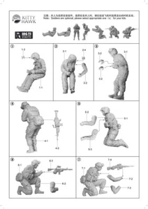 Kitty Hawk 1/35 MH-60 Helli Crew & Delta Force figure set(7EA) - Picture 1 of 6
