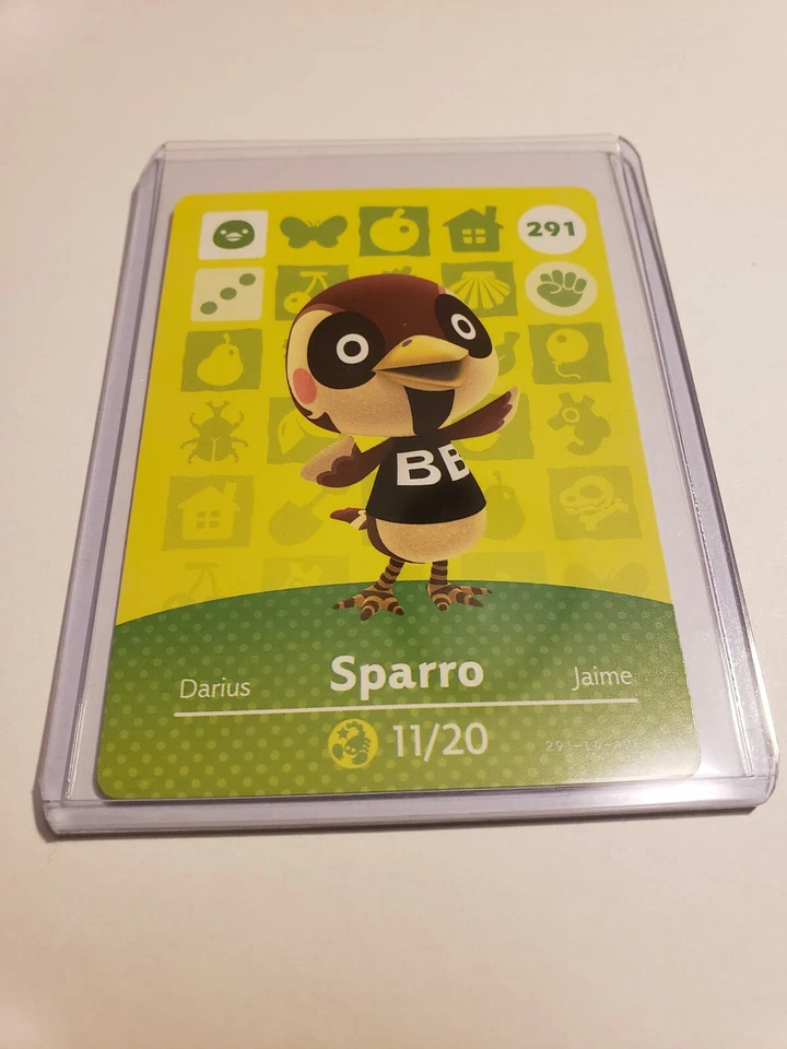Карта Sparro No 291 Animal Crossing Amiibo Horizon серия 3 КАК НОВАЯ НИКОГДА НЕ СКАНИРОВАЛАСЬ! - Изображение 1 из 1