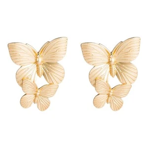 Boho Vivid Butterfly Dangle Earrings for Women Girls,Dainty Cute Long Gold Butte - Picture 1 of 6