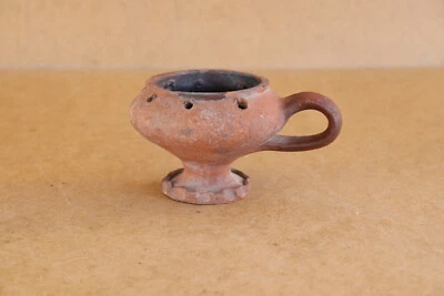 Vintage Pottery Antique Redware Clay Incense Burner Censer Christian Early 20th - Image 1 of 4