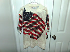 AMERCAN SUMMER Mens White Red Flag Constitution Patriotic Sz XL