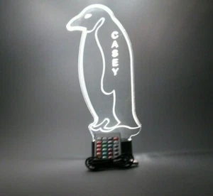 Penguin Bird Penguins Lampada da tavolo illuminazione notturna LED personalizzata gratuita e remota - Foto 1 di 12