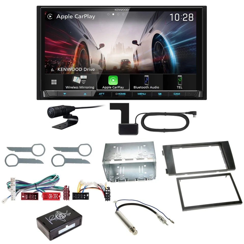 Kenwood DMX8021DABS Android Auto CarPlay Bluetooth Einbauset für Audi A6 4B - Bild 1 von 1