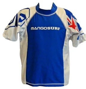 Boys Size 4 Short Sleeve Rash Vest | Swim Shirt | MANGOSURF | Union Jack | Blue - Picture 1 of 3