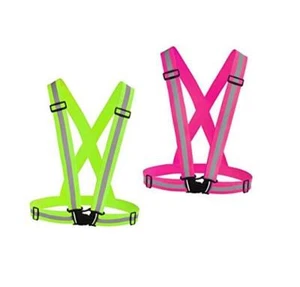  Reflective Vest Running Gear 2Pack, High Visibility Adjustable Green Pink - Picture 1 of 7