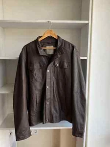 Vintage Bata Herren Braun Leder Moto Style Jacke Gr. L - Bild 1 von 13