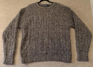 Vtg Polo Ralph Lauren Knit Wool Silk Linen Chunky Cable Knit Sweater Men’s XL - Picture 1 of 15