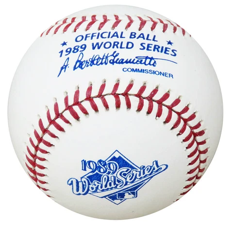 Rawlings Official 1989 World Series Baseball (Oakland Athletics vs Giants) Cover
