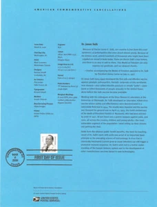 #0614 63c Dr. Jonas Salk #3429 USPS Souvenirseite - Bild 1 von 1