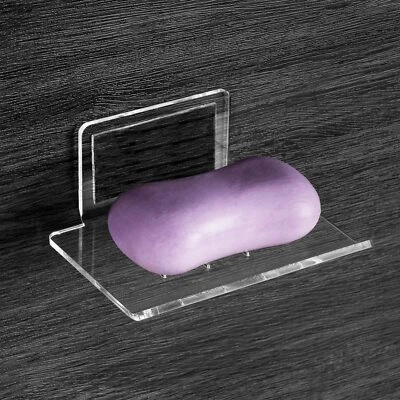 Self Adhesive Soap Dish Wall Mounted 4 Slot Acrylic Soap Saver Sponge Soap Holde - Image 1 of 4