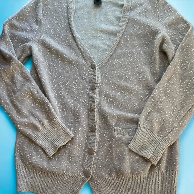 Свитер Marc by Marc Jacobs желтовато-коричневый с пуговицами из розового золота шерстяная смесь размер L ЧИТАЙТЕ - Изображение 1 из 4