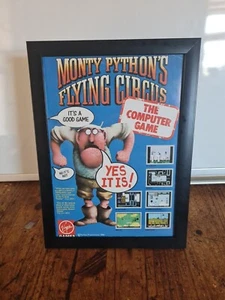 PÓSTER DE JUEGO ANUNCIO ENMARCADO MONTY PYTHONS FLY CIRCUS ATARI ST AMIGA A4 8X12" - Imagen 1 de 2