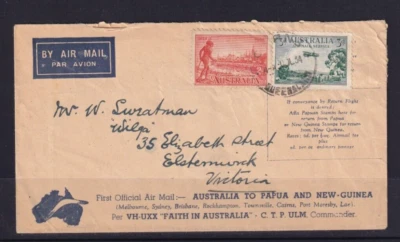 AUSTRALIA 1934 FLIGHT COVER FAITH IN AUSTRALIA SCARCE CDS CAIRNS 30TH JULY #C798 - image 1 of 2