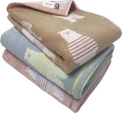Imabari Toalla de Baño Juego de 3 Border Bear 120cmx60cm 3 Colores Nuevo Envío Gratis Foto 1 de 4