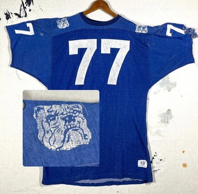 Camiseta deportiva vintage años 60 Bulldogs Yale juego de fútbol 48 campeones nailon Foto 1 de 4