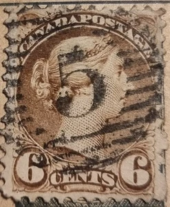 CANADA VICTORIA 6-CENT 1868-1876 ISSUE USED CV$140 - Picture 1 of 1