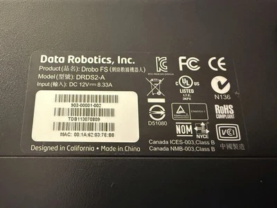 Data Robotics Drobo FS DRDS2-A NAS con adaptador de CA y totalmente probado Foto 1 de 3