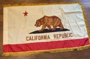 Vintage CALIFORNIA REPUBLIC Flag 5' X 3' Feet Colonial 1950s 1960's  - Picture 1 of 14