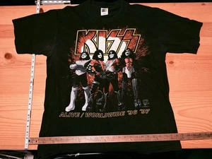Vintage ‘96 KISS Alive Worldwide - Philadelphia Tour T-shirt, Black, Size XL - Picture 1 of 13