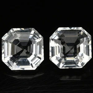 3.40 Ct Best Perfect Square Emerald 8.1 MM 100% Natural White Brazil PETALITE !! - Picture 1 of 5