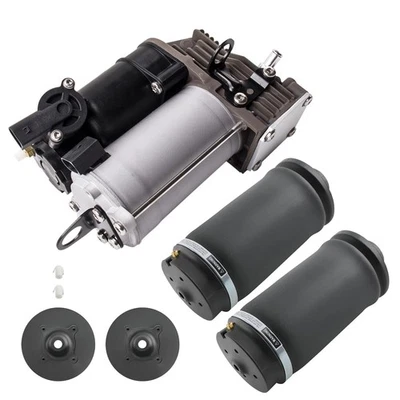 2PCS Rear Air Spring Bag & Air Compressor for Mercedes Benz ML350 2005-2015 - Image 1 of 4