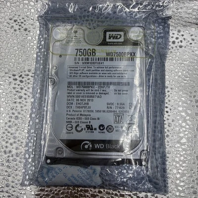 NEW! Western Digital Blac 750gb 2.5 Laptop Sata Drive WD7500BPKX-22HPJT0 - Image 1 of 2