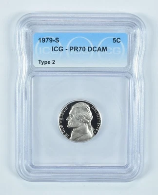 1979-S Jefferson Nickel Type 2 PR70 DCAM ICG *5565 - Image 1 of 4