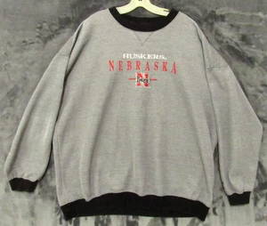 Vintage Nebraska Huskers Cornhuskers Puma Gray Sweatshirt Mens XXL P809A 63388 - Picture 1 of 5