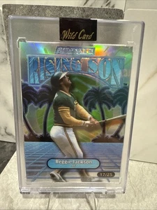 🔥🏈2024 Wild Card Reggie Jackson Rising Son BLUE SQUARE Refractor #d 17/25 A’s - Bild 1 von 6
