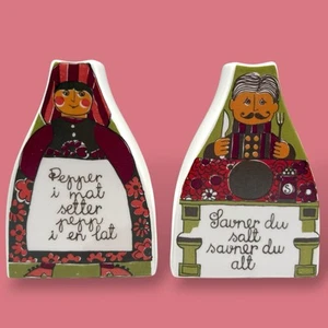 Vintage Figgjo Flint Turi Folklore Salt & Pepper Shaker Set Norway MCM - Picture 1 of 13