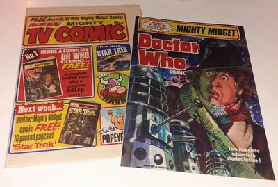 TV COMIC no.1,292 UK 1976 w Tom Baker DOCTOR WHO MIGHTY MIDGET no.1 high grade - Image 1 of 4