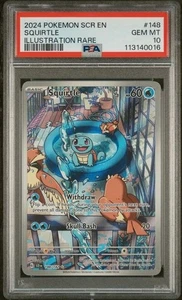 PSA 10 GEM MINT 2024 Pokemon SCR EN Illustration Rare Squirtle 148/142 - Bild 1 von 2