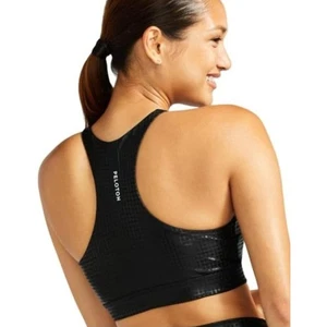 Peloton Womens Black Show Up Digital Foil High Neck Bra Size Medium NWOT - Picture 1 of 10