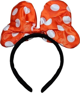 Unisex Minnie Mouse Red Polka Dots Headband Fancy Dress Halloween Band One Size - Picture 1 of 2
