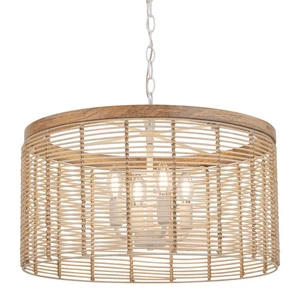 Maxim 22445 Vannerie 4 Light 20"W Wood Pendant - Ecru - Picture 1 of 4