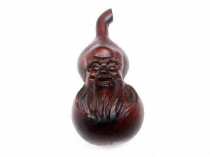 Boxwood Hand Carved Japanese Netsuke Sculpture Bottle Gourd Immortal #12302101 - Picture 1 of 6