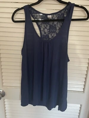 Camiseta sin mangas Gap Body azul marino algodón suave fluida espalda deportiva talla L Foto 1 de 4