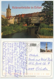 48998 - Erfurt - Krämerbrücke - Ansichtskarte, gelaufen - Bild 1 von 1