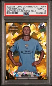2022-23 Topps cromado zafiro selecciones UEFA Erling Haaland SS9 oro/50 PSA10 - Imagen 1 de 2