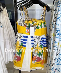 ZARA NEW WOMAN SHORT STRAPPY FRUIT PRINT POPLIN DRESS XS-XXL 3455/341/050 - Picture 1 of 5