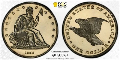 1839 J-104 Gobrecht Restrike PCGS PR 61 Foto 1 de 4