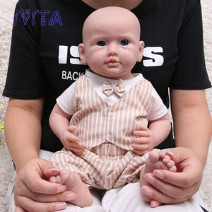 IVITA 20'' Reborn Doll Baby Boy Handmade Dolls Lifelike Soft Silicone Doll - Picture 1 of 9