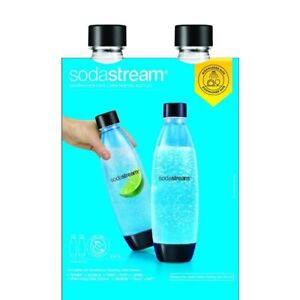 SodaStream 2 Pack 1L BPA Free Water Bottle for Carbonated Drinks. Dishwasher One