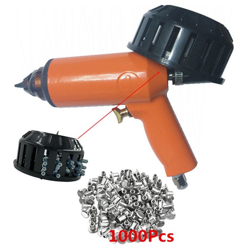 1000Pcs Snow Tire Stud Screw Spikes Nail+ Pneumatic Air Pressure Gun
