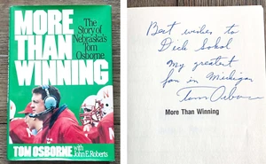 TOM OSBORNE Signed Book MORE THAN WINNING 1985 First Edition Hardcover - Picture 1 of 11