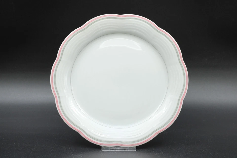 Winterling Marktleuthen Grau Rosa Streifen Speiseteller Teller Porzellan Ø 24 cm - Bild 1 von 4
