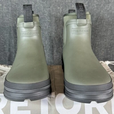 Botas de tornozelo Zara x Tretorn Lluvia neopreno chuva verde cáqui com tamanho EUA 5,5 Eur 38 - Imagem 1 de 4
