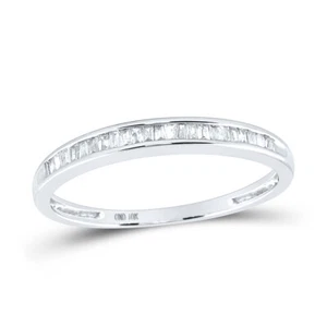 10k Weißgold Damen Baguette Diamant Hochzeit Jahrestag Band 1/6 cttw - Bild 1 von 1